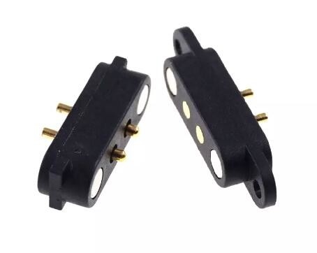 4p Magnetische POGO-Stiftverbindung 2A-Pitch 2,8 mm für Flansche PCB-Lötplattenmontage