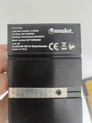 OEM ODM Wärmebetriebener Ofenventilator 0,01 mm Alu. ABS-Heimanwendung